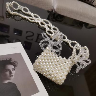 China Fashion Popular Fashion Women Pearl Handbag Mini Pearl Clutch Bags For Party Beach Bags Handmade Evening Clutches for sale