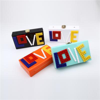 China Wholesale Acrylic Custom Design Evening Clutch Bags Colorful Acrylic Clutches and Purses Woman Handbag for sale