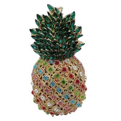 China Crystal Rhinestone Purse Pineapple Diamond Clutch Bags Diamond Manufacture Woman Design Sparkle Metal Evening Clutch Purse for sale