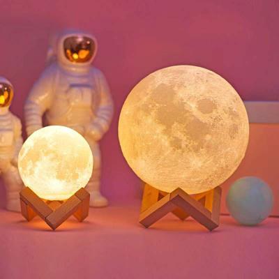 China Minimalist Creative Home Decoration Moon Lamp Vinyl PVC Night Lamp Gift Bedside Eye-care Bed Side Lamp for sale