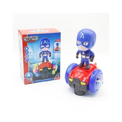 China Wheel Manufacturers Universal Children's Toys Swivel Type 360 ​​Degree Rotating Music Toy Car Electric Rotating Balance Robot Light Car for sale