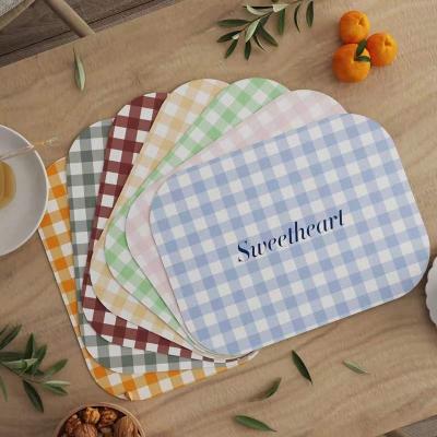 China Stylish PU Leather Leather Place Mat Safe And Easy To Clean Decorative Mat Heat Insulation Table Mat Mouse Pad for sale