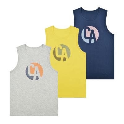 China Wholesale Breathable Mens Basic Tank Top T-shirt Custom Printed Gym Workout Summer Vest for sale