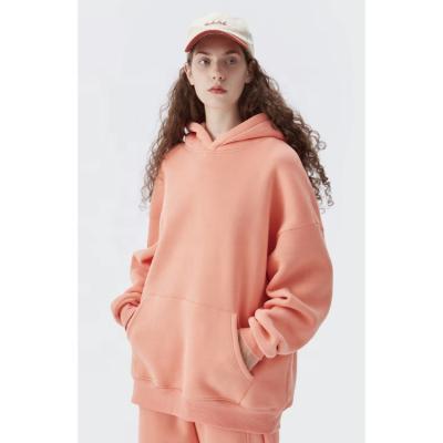 China high quality casual unisex fashion women hooded hoodie solid color Anti-wrinkle drawstring cotton fleece sweat pullover for sale