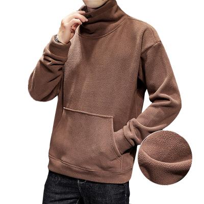 China High Quality Plain Anti-wrinkle Men's Neck Hoodie Fake Sweatshirts Wholesale Loose 100% Polyester Custom Fleece Oversized Jacket for sale