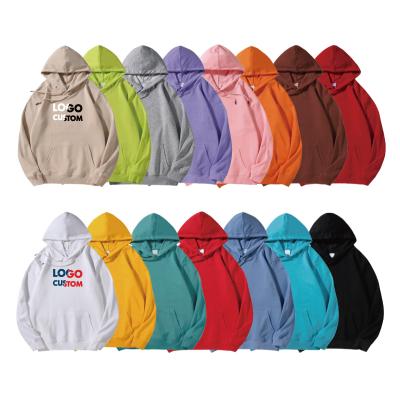 China Wholesale Unisex Anti-wrinkle Women's Custom Logo Embroidered Heavy French Terry Simple Men's Pullover Hoodies High Quality for sale