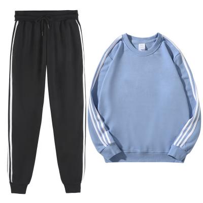 China High Quality Men's Cotton French Terry Custom 3 Stripe Tracksuit Men's Slim Fit Breathable Sportswear Gym Sport Tracksuit Set for sale