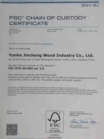 FSC - Yunhe Jincheng Wood Industry Company Limited