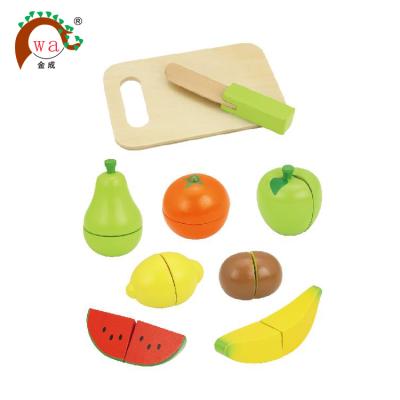 China Kitchen Toys Set Educational Wooden Kids Toys Fruit and Vegetable Cutting Play Kitchen Set Toy for sale