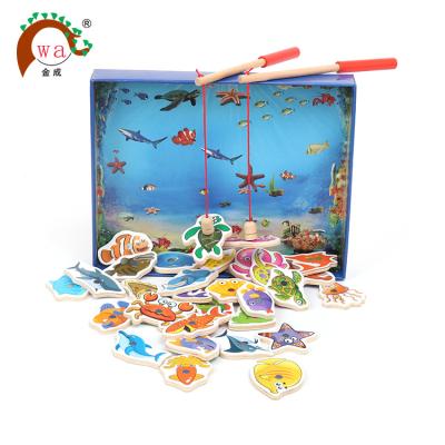 China Kids/Toddlers Educational Magnetic Wooden Fishing Toy Fishing Toys Set Wooden Fishing Toy for sale