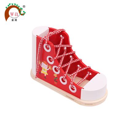 China Multifunctional wooden shoes toy /baby wooden toy educational shoes toy for sale