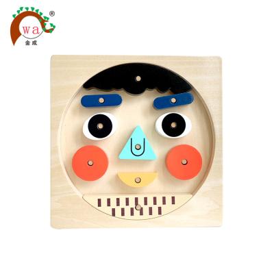 China Educational Toy Wooden DIY Face Expressions Modes Puzzle Educational Toy for Kindergarten Preschool Children for sale