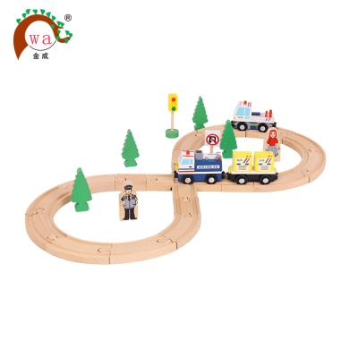 China Slot Toy Educational Traffic Wooden Toy Train Set with 8 Character Shapes, Wooden Toy Train for Kids for sale