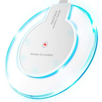 China 5V/2A ABS Wireless Anti-skid Shockproof Plastic 5V/2A Qi Wireless Quick Charge FCC RoHS LED CE New Arrival Smartphones QI Fast Charging Wireless Charger for sale