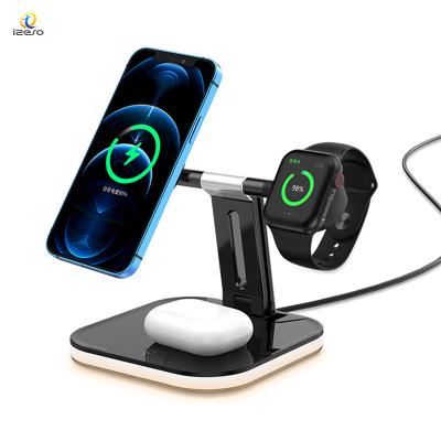 China Free Shipping Mobile Phone 3 in 1 15W Fast Wireless Charger Charging Station For iPhone 12 Pro Max iWatch Airpods for sale