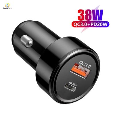 China 38W Car Charger PD Car Charger 38W USB C Dual USB Ports QC3.0 Fast Charging Quick Charger for sale