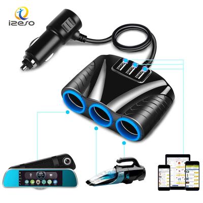 China Car Lighter Splitter 5V 3.1A 3 USB Car Charger Auto Cigarette Power Adapter Sockets Mobile Phone/Car Ipad/Camera/PDA/MP3 Plugs 3 Way Plugs for sale