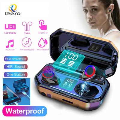 China M12 TWS High Fidelity Noise Reduction Gaming Handsfree Earphone Earbuds With Led Flashlight 2000 Mah Power Bank Charging Case Wireless Earphone for sale