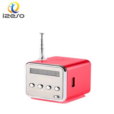 China Hot Sales 300MAH TD V26 Seismic Mini LED Radio Bass Speaker Real Shot Small Size Portable Radio for sale