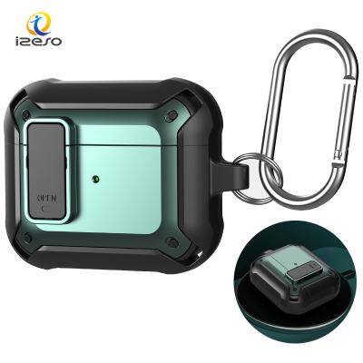 China Full Protective PC Case for Airpods 3 Armor Earphone Protective Rugged Shockproof Cover for Airpods 3 with Key Chain Hook for sale