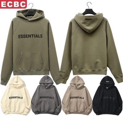 China Unisex High Street Anti-Wrinkle ECBC Hoodies FOG BASICS Loose Fashion Logo Reflective Letters FEAR OF GOD Double Line Sweater Coat for sale