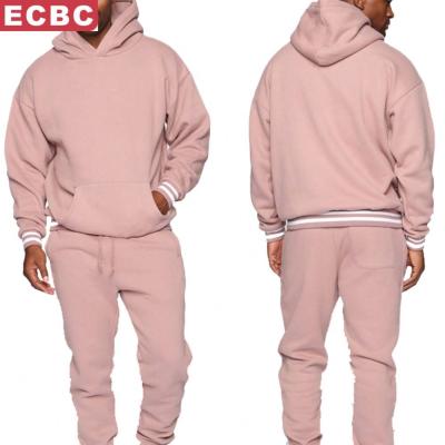 China Breathable Pink Jogging Hoodie Sportswear Set Sports Plus Winter Pure Cotton Wool Jogging Custom Size Sports Gym Mens Sportswear for sale