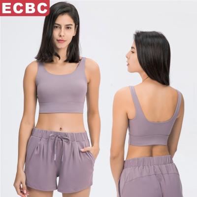 China Lulu Wholesale Quick Dry Sport Breathable Tank Top Popular Women Invest To Line Outdoor Running Yoga Bra New Fashion Simple U Shaped Underwear for sale