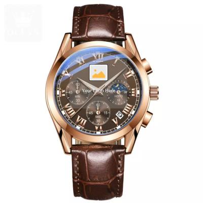 China 2022 luxury high-end glass quartz automatic date watch OLEVS 2871 new leather men's watch strap casual men's watches for sale