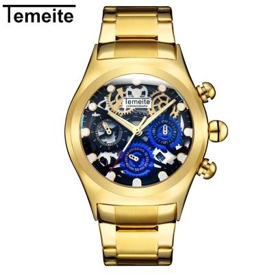 China TEMEITE Automatic Date DS3 Luxury Watch For Business Top Date Quartz Fashion Band Gold Stainless Steel Men Wholesale Brand Watches for sale