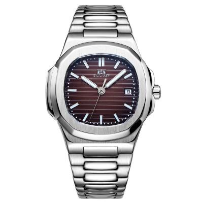 China Day/Date Watch For Men's Self Wind Automatic Mechanical Luminous Dial Stainless Steel Simple Business Watch for sale