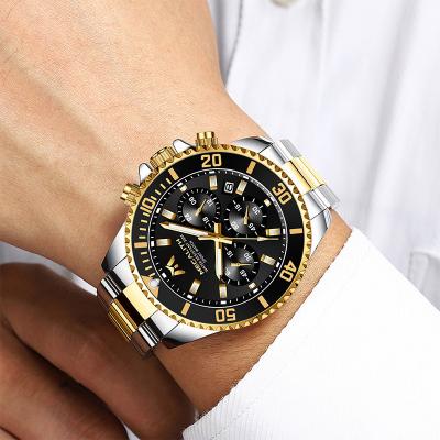 China Luxury Quartz Watches Men Waterproof Wristwatches Chronograph Wrist Watch Business Chronograph Mens Watches for sale