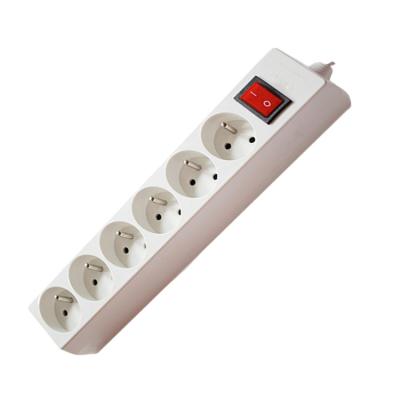 China 6 Way 16A 250V Residential / General Purpose European Extension Outlet PP Power Strip Extension Socket With Switch Multiple Socket for sale