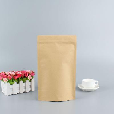 China Custom Moisture Proof Kraft Paper With Window Mylar White Food Pouch Plastic Packaging Stand Up Bag for sale