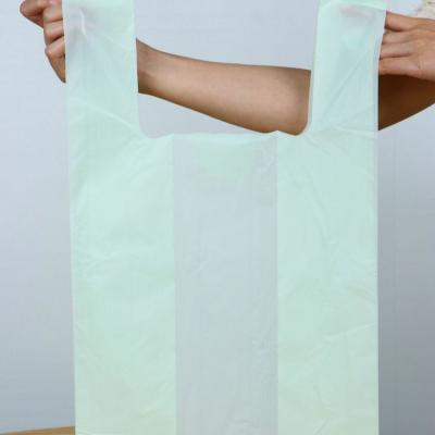 China Recyclable Supermarket T-shirt Bag Customized Foldable Recyclable Waterproof Biodegradable Plastic Shopping for sale