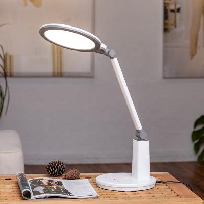 China Modern Adjustable Arm Timer USB Outlet Auto Timer Designer Work Study Work Reading Dimmable Foldable Led Table Lamp for sale