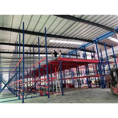 China Heavy Duty Two Floor Rack Warehouse Attic Assembly Corrosion Protection Warehouse Platform Storage Attic Rack for sale