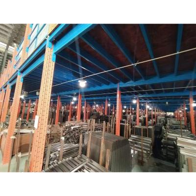 China Industrial Detachable Heavy Duty Warehouse Workshop Corrosion Protection Shelf Steel Structure Two Tier Rack for sale