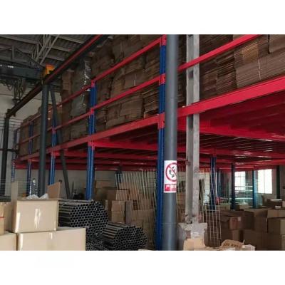 China Steel Structure Corrosion Protection Customized Two Storey Industrial Storage Loft Platform Warehouse Rack for sale