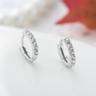 China FASHIONABLE White Jewelry Sapphire Hoop Earrings 925 Sterling Silver Earrings Buckle Earrings European 5A Zirconia for sale