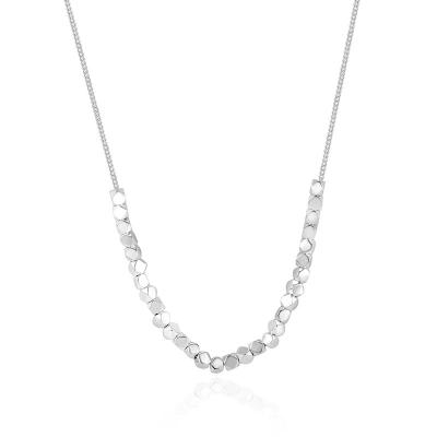 China The other broken silver diamond necklace 925 sterling silver square shaped net red wind light high-end luxury chain for sale