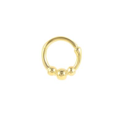 China TRENDY Gold Plated Nose Ring Hoop Body Piercing Jewelry 925 Sterling Silver Ball Nose Hoop Stud Earrings For Women Men 8mm 10mm 12mm for sale