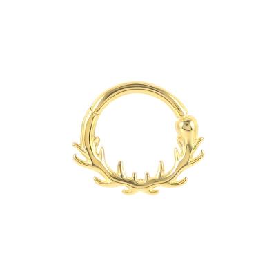 China FASHIONABLE Circle Ring Hoop Olive Branch Gold Plated Faux Body Piercing Jewelry 925 Sterling Silver Cartilage Earrings Nose Nose for sale