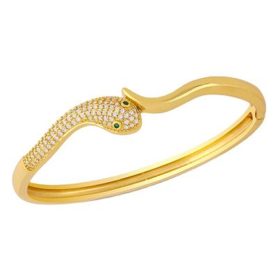 China TRENDY Snake Bracelets Gold Plated Open Bangle Cuff Bracelet Snake Jewelry For Women Girls Snake Wrap Bypass Bracelet Adjustable for sale