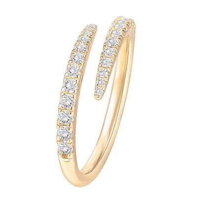 China CLASSIC Wedding Bands, 14K Gold Plated Open Zircon Twist Eternity Band For Women, Open CZ Zircon Stackable Engagement Ring for sale