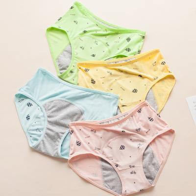 China Wholesale Antibacterial Health Care Teenage Students Menstrual Leak Proof Printing Teens Pants 3 Layered for sale