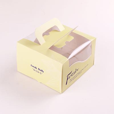 China Handmade high quality paper cake box with handle, custom clear plastic cake box, transparent cake box for sale