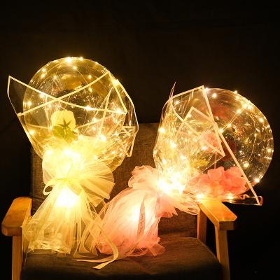 China Hot Selling Romantic Bobo Balloons Party Wedding Birthday Gift Christmas Decoration Balloon Bouquet Multi Colors Rose Fashional LED Light for sale