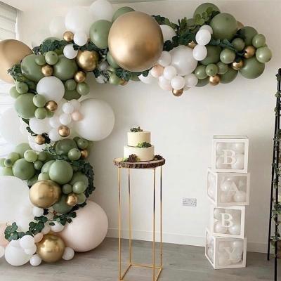 China Retro Olive Green Balloon Party Wedding Birthday Party Qualatex Latex Balloons Fashional Gold Chrome for sale