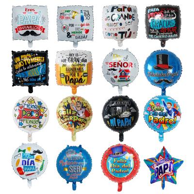 China Aviation 18 Inch Fathers Day Foil Balloon Spanish Party Supplies Happy Fathers Day Foil Balloons for sale