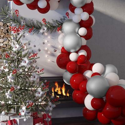 China Fashional Candy Cane Foil Balloons Red Silver Qualatex Balloon Merry Christmas Garland Set for sale